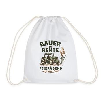 Bauer in Rente – Lustiger Traktor Landwirt Ruhe - Turnbeutel - Weiß - Vorne
