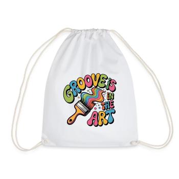 Groove is in the Art - Drawstring Bag - white - Front