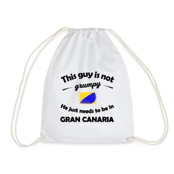 Farbklecks Gran Canaria Flagge - Turnbeutel - Weiß - Vorne