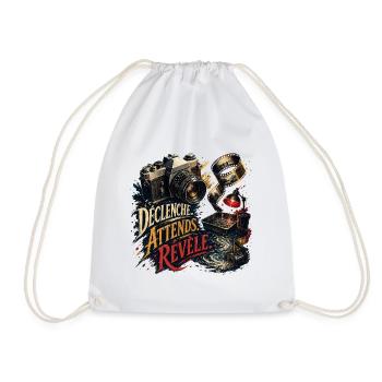 Déclenche Attends Révèle Retro Photo - Sac de sport léger - blanc - Devant