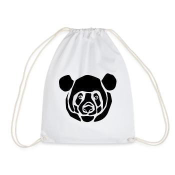 panda_black - Turnbeutel - Weiß - Vorne