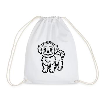 Maltipoo - Drawstring Bag - white - Front