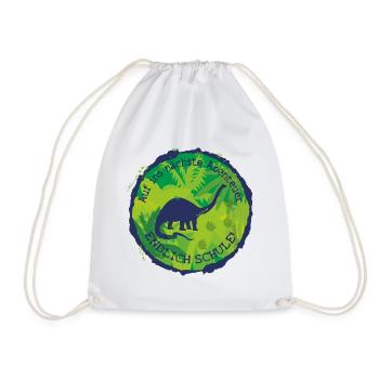 Dino Brachiosaurus Adventure Finally School - Drawstring Bag - white - Front