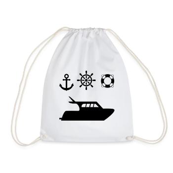 Motorboat - Drawstring Bag - white - Front