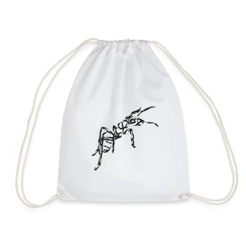 Fourmi noire – Illustration insecte - Sac de sport léger - blanc - Devant