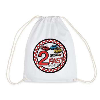 2 Almost Birthday Race Car - Drawstring Bag - white - Front