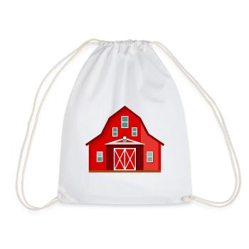 Red barn - Drawstring Bag - white - Front
