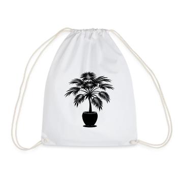 Palm Plant - Drawstring Bag - white - Front