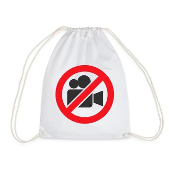No Video Recording Prohibition Warning Sign Sticke - Drawstring Bag - white - Front