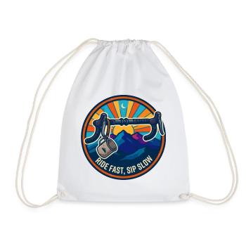 Ride Fast Sip Slow Retro Bike Badge - Sac de sport léger - blanc - Devant