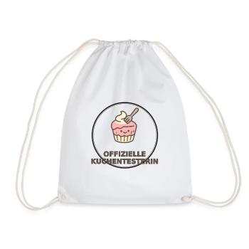 Offizielle Kuchentesterin – Geschenk für Bäckerin - Turnbeutel - Weiß - Vorne