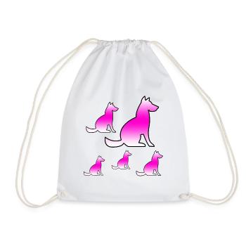 canine - Drawstring Bag - white - Front