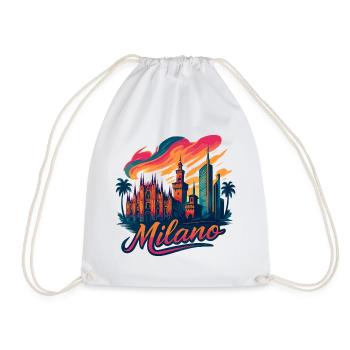 Milano Skyline: Epische Mailand Kunst in Stil - Turnbeutel - Weiß - Vorne