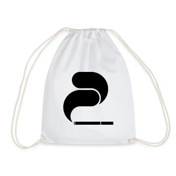 Black Cigarette – Graphic Illustration - Drawstring Bag - white - Front