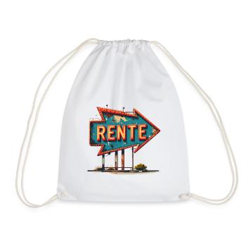 Pension Sign with Arrow – Vintage Retirement Design - Drawstring Bag - white - Front