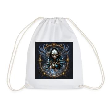 Celestial Guardian with Sphere - Drawstring Bag - white - Front