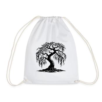 Twisted Willow Tree - Drawstring Bag - white - Front