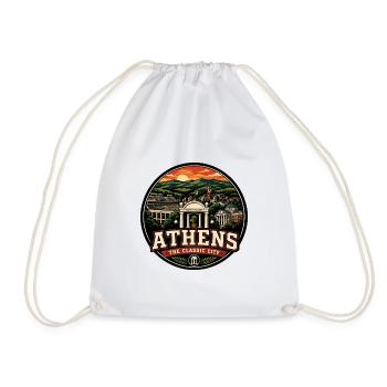 Athens Georgia Classic City Retro Arch Badge - Drawstring Bag - white - Front