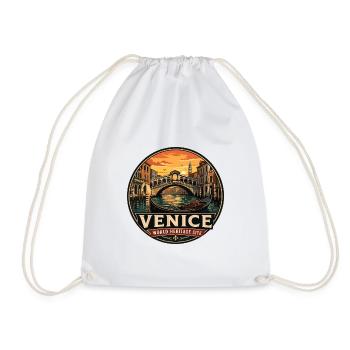 Insigne vintage de la gondole du Grand Canal de Venise - Sac de sport léger - blanc - Devant