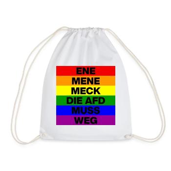 ENE MENE MECK THE AFD MUST GO, NO AFD, NO NZS - Drawstring Bag - white - Front