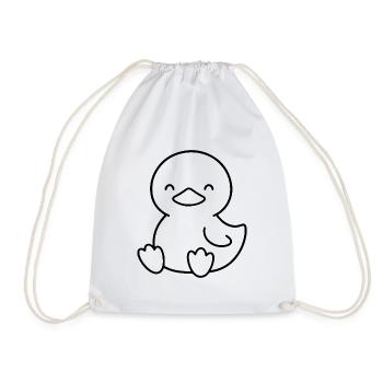 Sketched chick with cute look - Drawstring Bag - white - Front