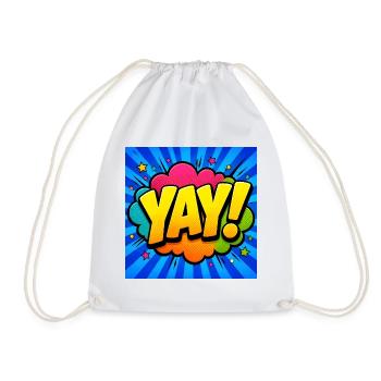 Energetic Comic Lettering – Pop Art Design - Drawstring Bag - white - Front