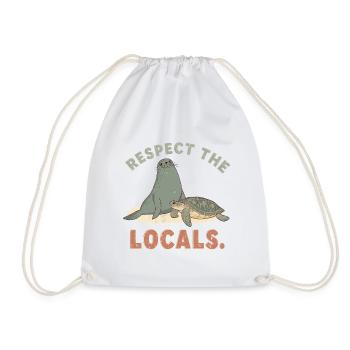 Respectez les locaux Tortue phoque rétro - Sac de sport léger - blanc - Devant
