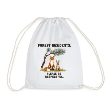 Forest Residents Fox Rabbit Forest Animals - Drawstring Bag - white - Front