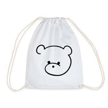 Cute teddy bear with button eyes - Drawstring Bag - white - Front