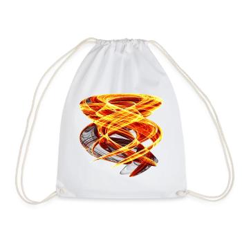 Fire Orbit – Chaos Art - Drawstring Bag - white - Front