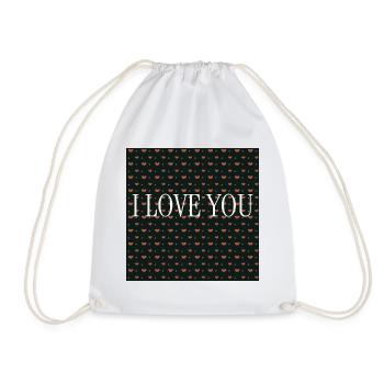 I Love You – Motif Cœurs Répétés - Sac de sport léger - blanc - Devant