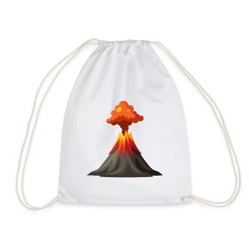 Erupting Volcano - Drawstring Bag - white - Front