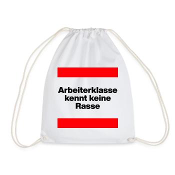 ARBEITERKLASSE KENNT KEINE RASSE, NIE WIEDER JETZT - Turnbeutel - Weiß - Vorne
