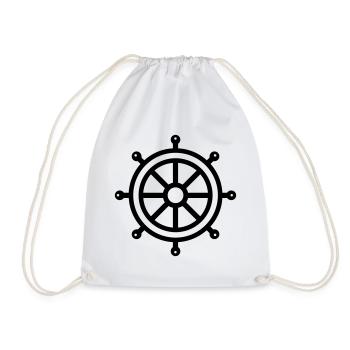 Rudder Nautical Boat - Drawstring Bag - white - Front