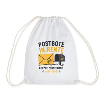 Postbote in Rente – Lustiger Ruhestand Spruch Art - Turnbeutel - Weiß - Vorne