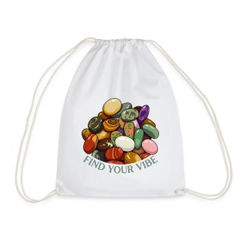 Coloured crystals and minerals – graphics - Drawstring Bag - white - Front
