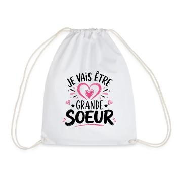 Grande-Soeur Humour Annonce Grossesse - Sac de sport léger - blanc - Devant