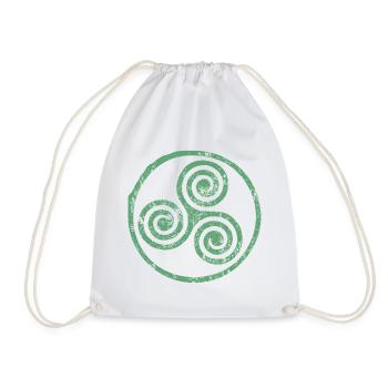 Celtic Spiral Emblem - Drawstring Bag - white - Front