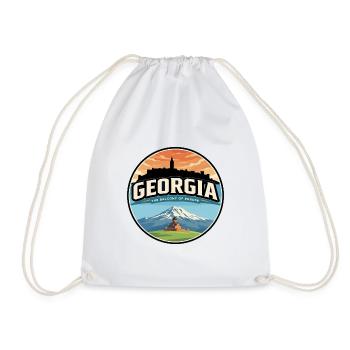 Insigne rétro de la Trinité Gergeti de Géorgie - Sac de sport léger - blanc - Devant