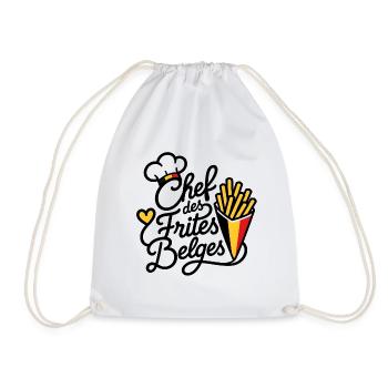 Chef des Frites Belges — Fierté Belge - Sac de sport léger - blanc - Devant