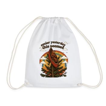 Bear canoe in the rainbow forest - Drawstring Bag - white - Front