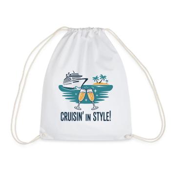 Cruisin’ in Style – Luxury Cruise Holiday - Drawstring Bag - white - Front