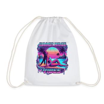 Synthwave Vibrations des Fêtes des années 80 - Sac de sport léger - blanc - Devant