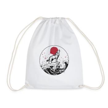 JAPANESE WOLF - Drawstring Bag - white - Front
