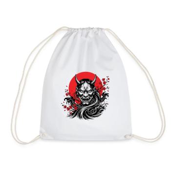 Oni MAsk - Drawstring Bag - white - Front