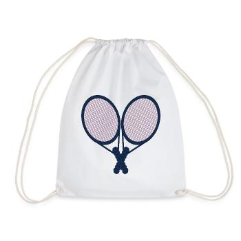 Tennis Rackets - Tennis Pair - Drawstring Bag - white - Front