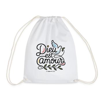 Dieu est amour 🕊️ | 1 Jean 4:8 - Sac de sport léger - blanc - Devant