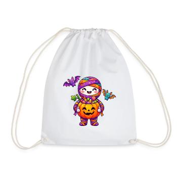 Kawaii Halloween Kürbisfreude - Turnbeutel - Weiß - Vorne