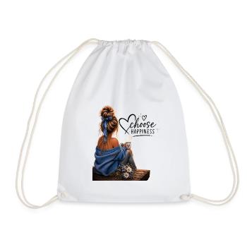 Choose Happiness: Cozy Blue Moment - Turnbeutel - Weiß - Vorne
