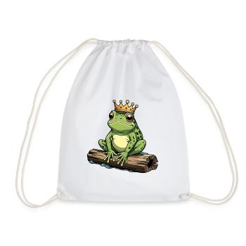 Froschkönig mit Krone - Turnbeutel - Weiß - Vorne
